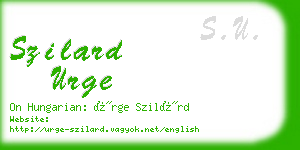 szilard urge business card